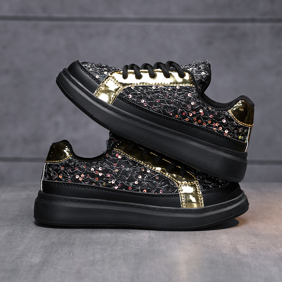 2026 Kids' Glitter Sneakers , Mesh Breathable Lace-Up Casual Shoes, Sparkly Platform Shoes for Boys and Girls