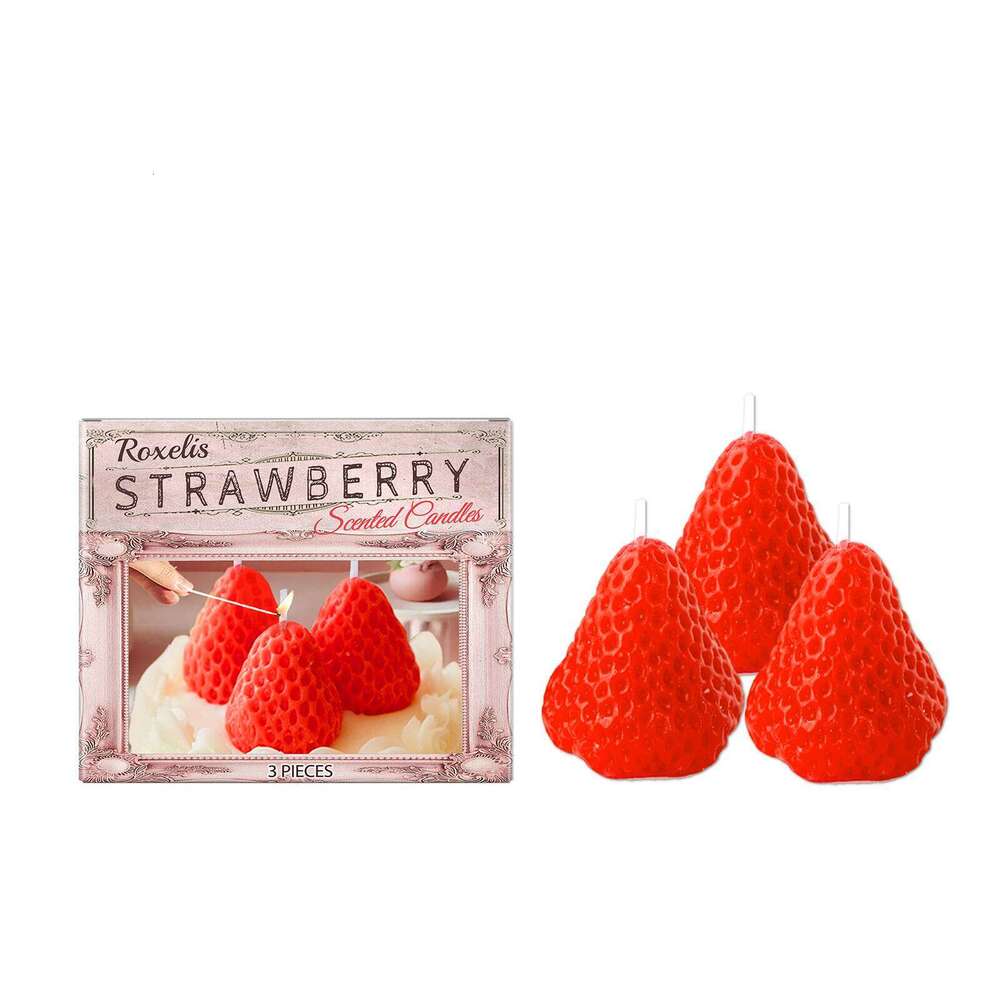 Roxelis Strawberry Candle Adds a Touch of Warmth and Romance Ins New Year's Day High-Value Decoration Birthday Gift Souvenir S260202