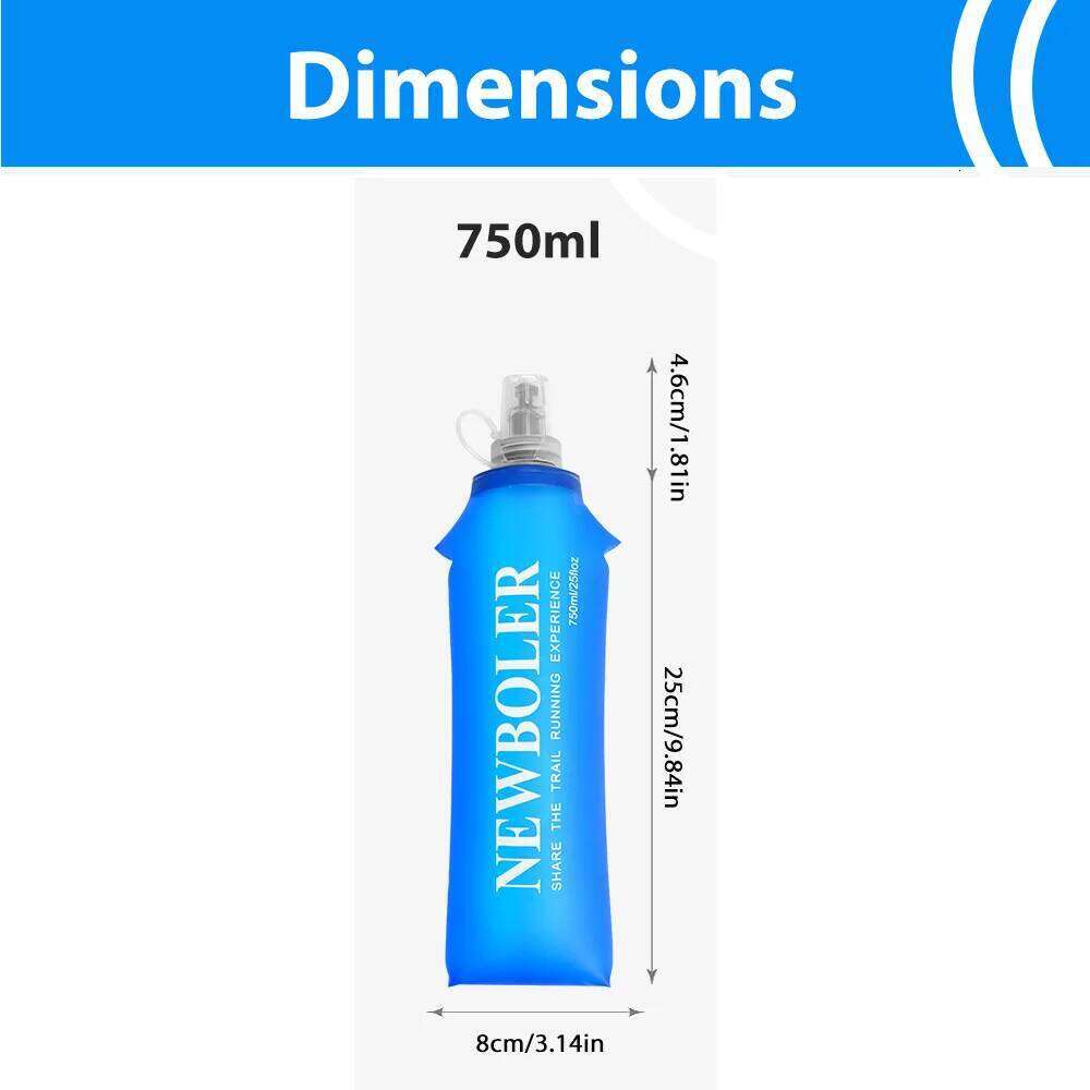 750ml TPU Outdoor Sport Folding Soft Flask Drink Bottle for Running Camping Hiking Bicycle Fitness Water Bag Z260202