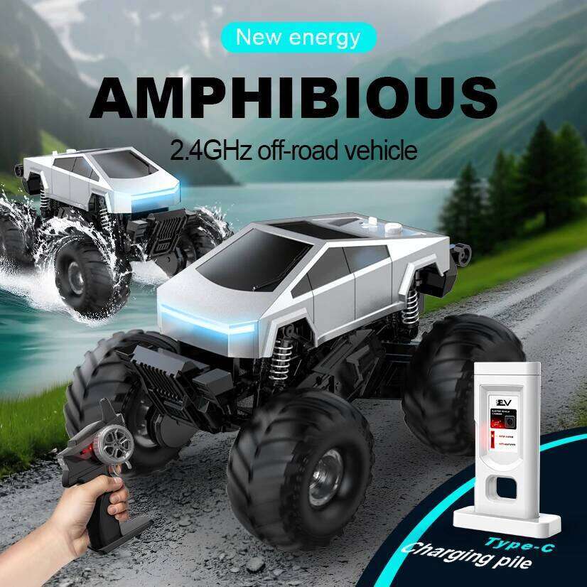 Cybertruck RC Kids Toys for kid Remote Control Car Amphibious Truck 4WD All Terrain Off-Road Pickup1:16 Scale 2.4GHZ Y260131