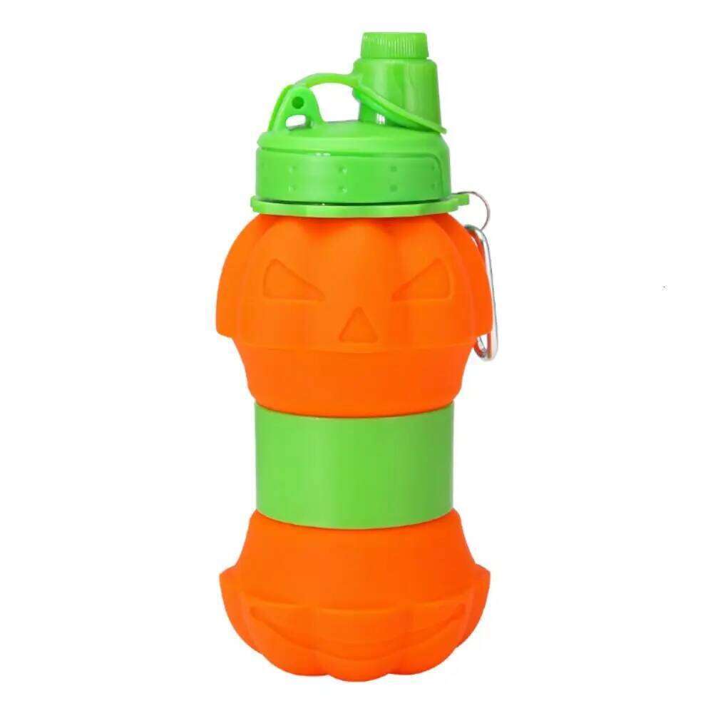 Portable Pumpkin Folding Bottle Retractable Collapsible Water Cup 550ml Leak-proof Silicone Sport Bottles Travel Z260202