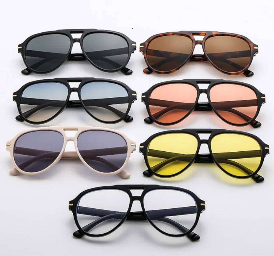 2025 Vintage Oval Sunglasses For Women Men Pilot Retro Double Bridge Sun Glasses Trending Shades UV400 Eyeglasses H260202