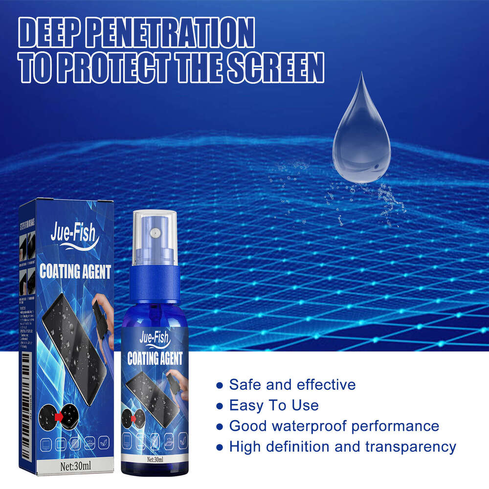 Jue-Fish Agent Phone Screen Cleaner Anti-Scratch Anti-Fingerprint Glass Hydrophobic Oleophobic Coating Liquid S260202