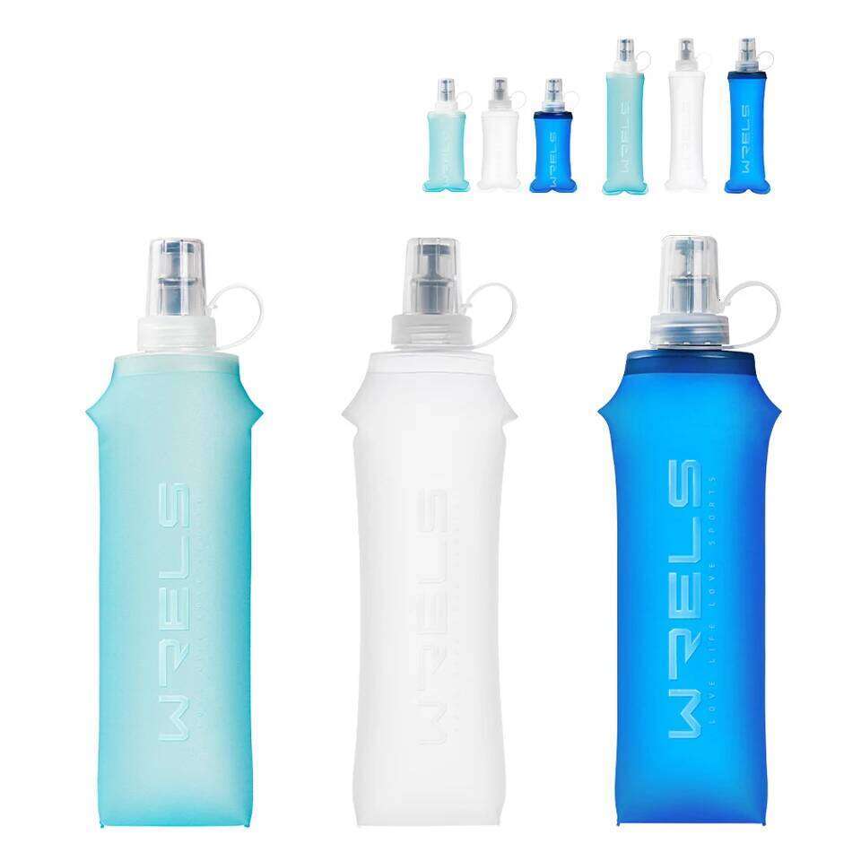 WRELS Collapsible Running Soft Flask TPU BPA-Free Camping Hiking Travel Folding Water Bottle Z260202