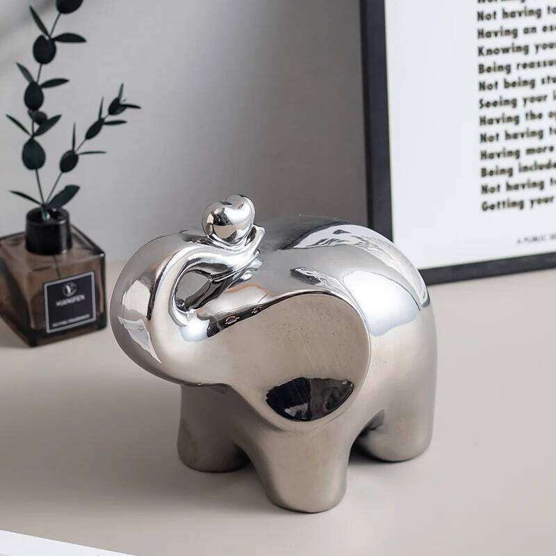 Cartoon Elephant Figurine Boho Decor Ornament Living Room Wine Cabinet DesktopTV cabinet Home Y260202
