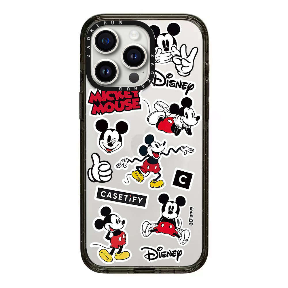 Cute Mickey Mouse Dense Cheek Support iPhone 16 Pro Max Apple 15 Transparent 14 Acrylic Phone Case 13 S260128