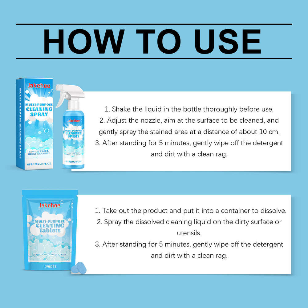 Jakehoe Water Wall Oil Stains Bathroom Household Multi-Purpose Cleaning Tablets S260202