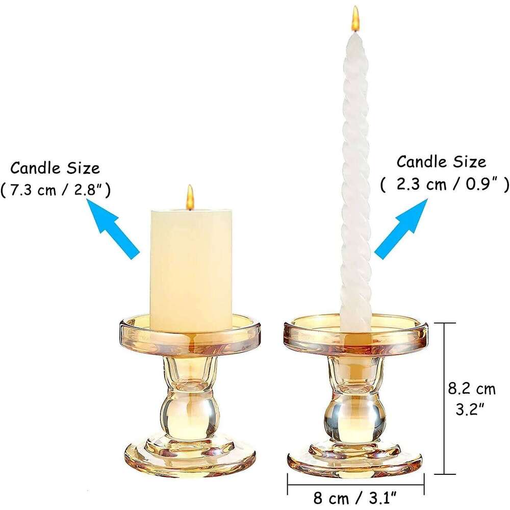 Glass Pillar Holder/Taper Candlestick Holders, Decorative Unity Candle Holder for Formal Even Y260131