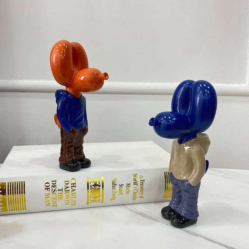 Resin Pocket Balloon Dog Doll Street Trend Art Statue Home Office Desktop Indoor Wine TV Cabinet Decoration Y260202