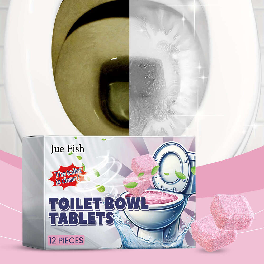 Jue-Fish Effervescent Fast Dissolving Toilet Bowl Deodorizing Descaling Stain Removal Cleaning Tablets S260202