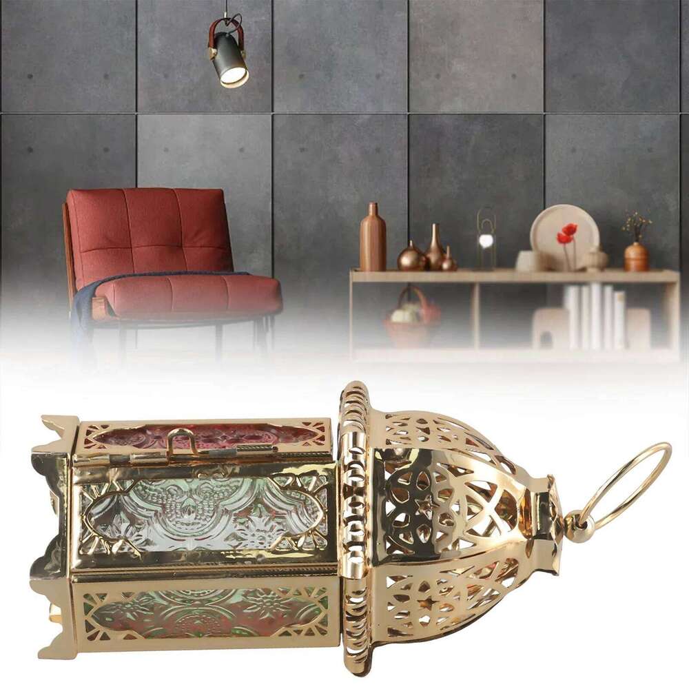 1pc Candle Holders Moroccan Large Iron Tonal Tall Glass Lanterns Tealight Holder Garden Home Decorations Wedding Props Y260131