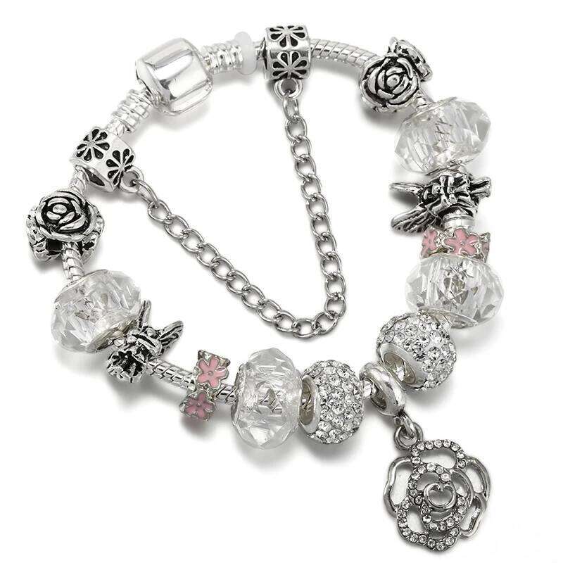 16cm-21cm Luxury Cutterfly Snake Chain Bracelet Fit DIY Brand Bracelets For Women Men Jewelry Gift 2024 New Trend 41 Styles H260202