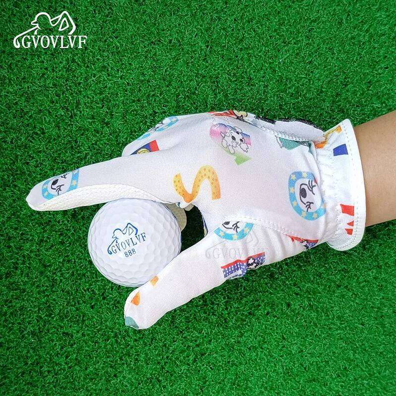 1 Pair Gloves Junior Kids Youth Toddler Boys Girls Left Right Hand Dura Feel White Blue Red Golf Glove Gift Black Dog XJ260202