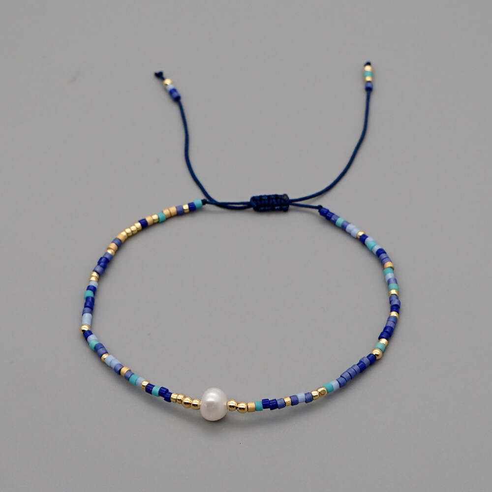 Bohemian-style natural pearl beaded bracelet, handcrafted, adjustable, and available for wholesale