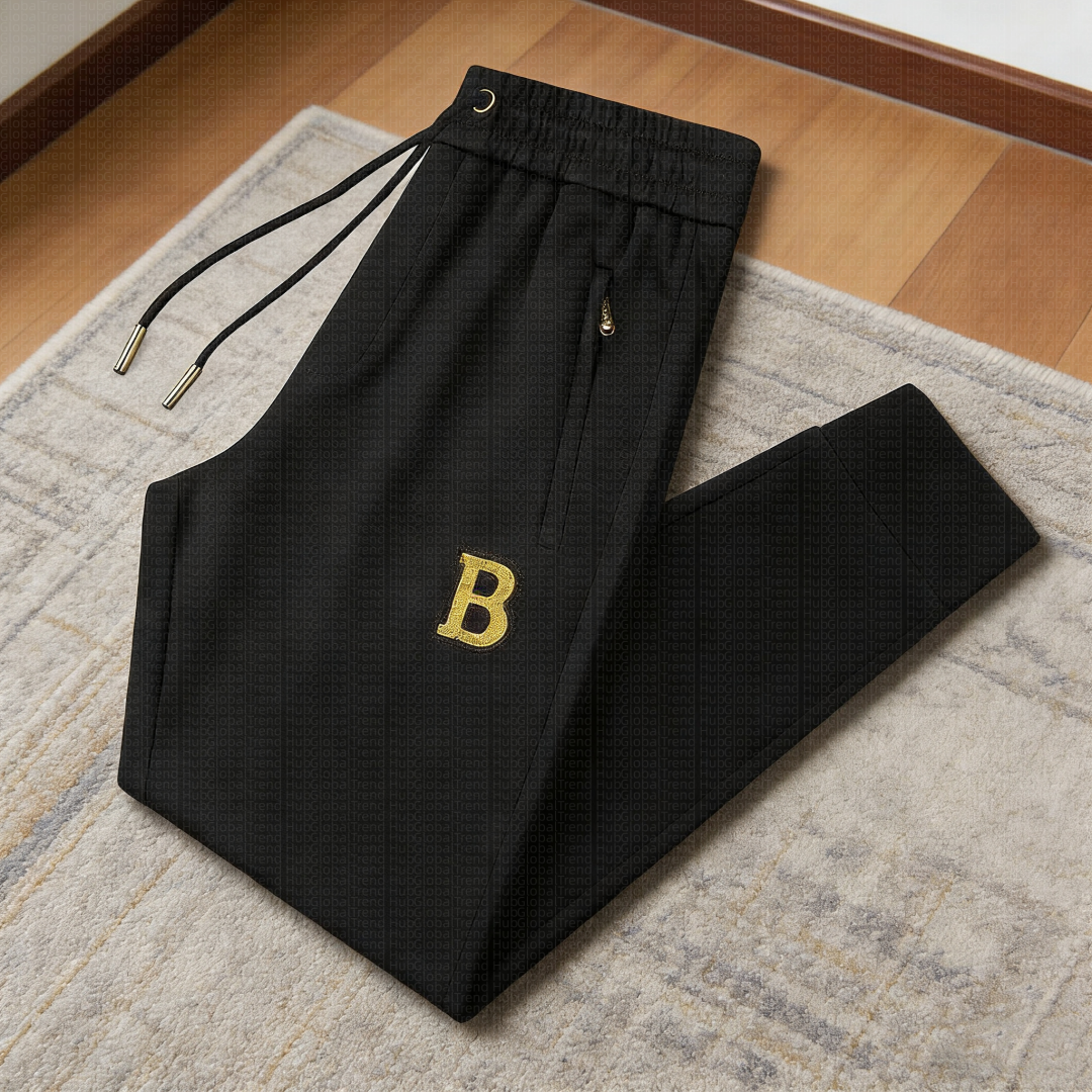Men's Pants Men's Premium Casual Pants Luxury Embroidered "B" Logo Elastic Waist Joggers Soft Breathable Trousers for Daily & Streetwear in 3 Colors
