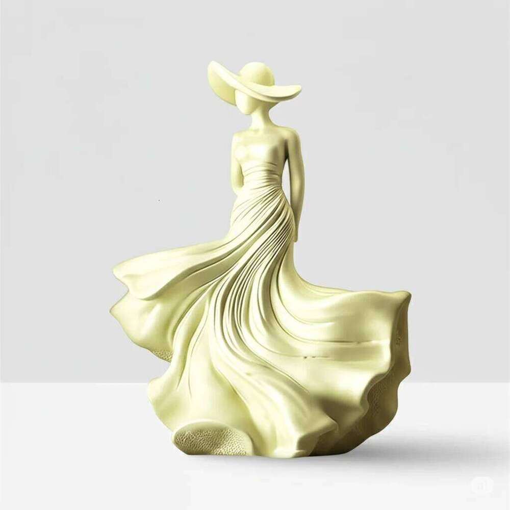 Whispering Breeze Lady Art Figurine - Sophisticated Resin Ornament for Modern Home Accent Y260202