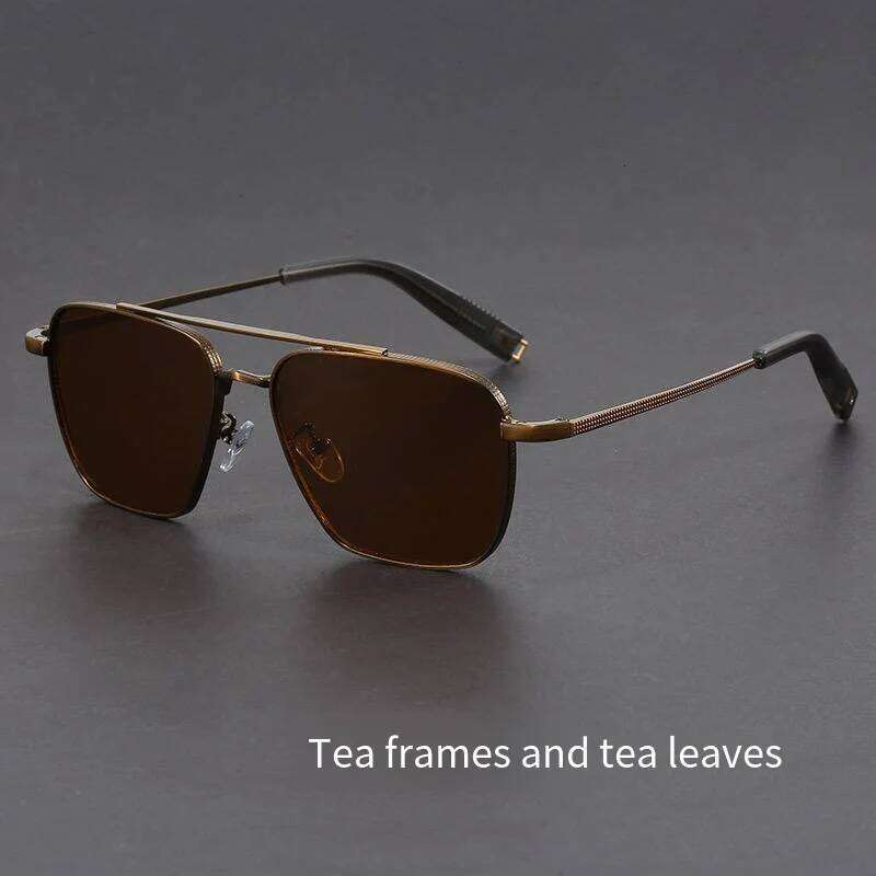Vintage Personalized Sunglasses Men Ultra-light Square Metal Frame Double Beam Ultraviolet Protection Sun Glasses H260202