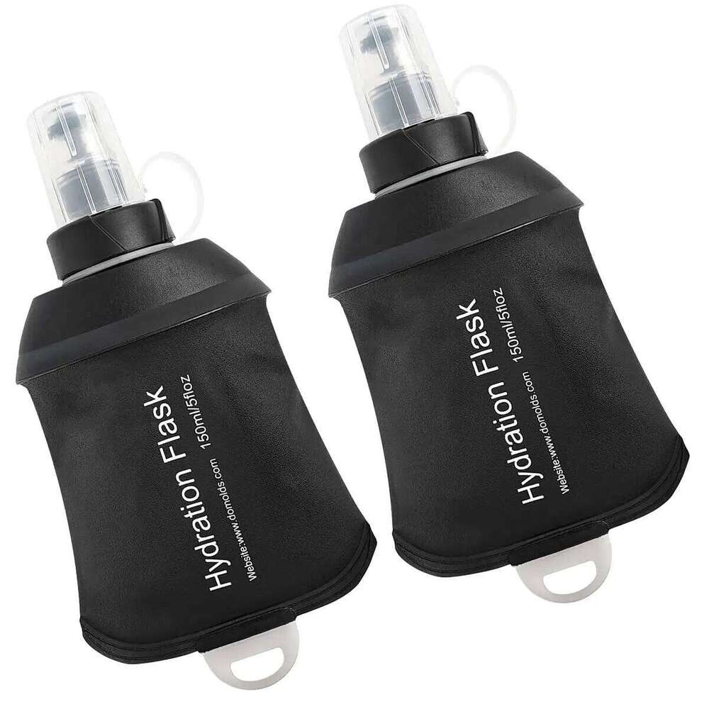 2PC150ml Flask, TPU Collapsible Soft Hydration Pack, Running Vest, Folding Water Bottle for Hiking Cycling Z260202