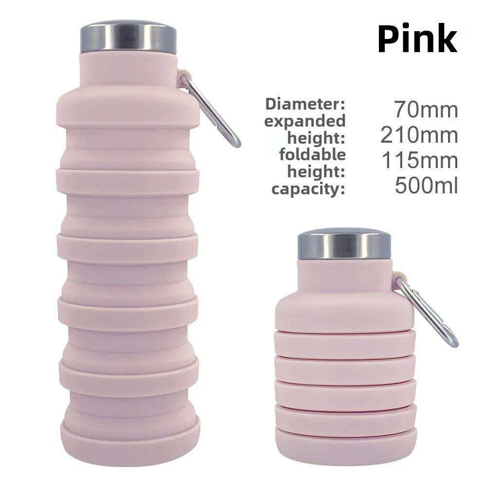 New Portable Silicone Water Retractable Folding Coffee Bottle Cups E Outdoor Travel Tools Collapsible Sport Bottles Z260202