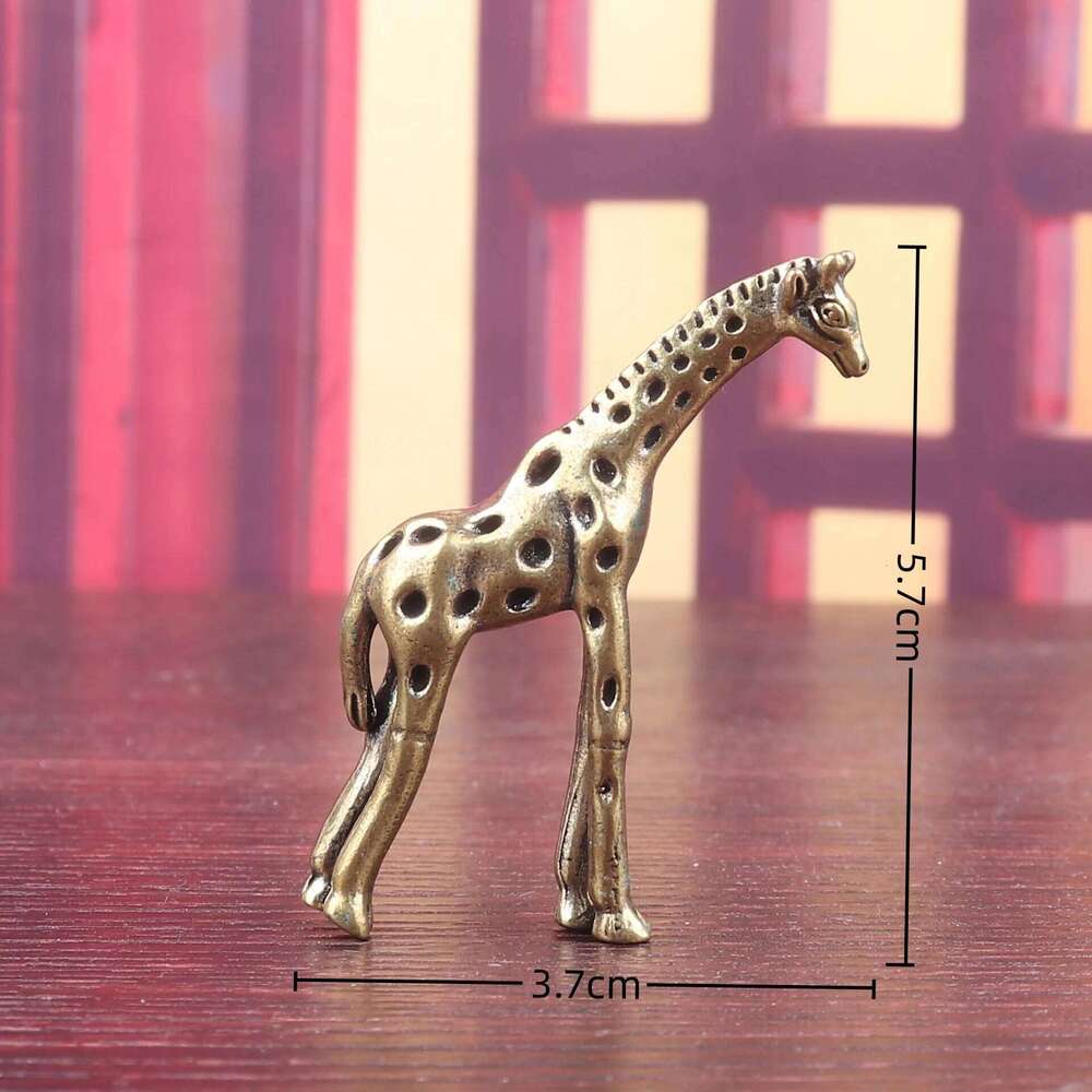 Giraffe Figure Home Decor Copper Ornaments, Animal Decorations, Tea Pets, Handles, Handicrafts Y260202