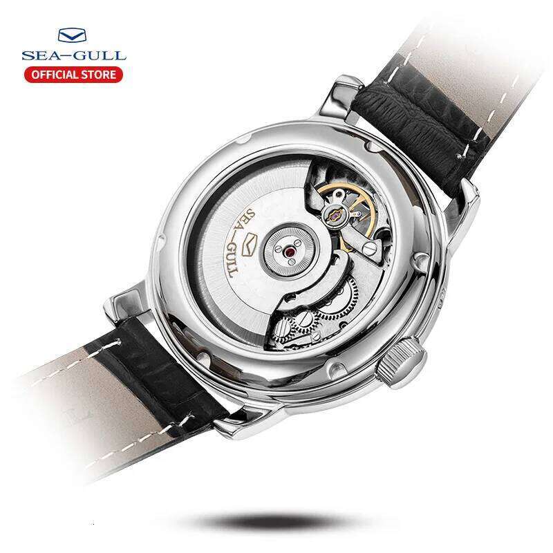 Seagull Men's Watch Automatic Mechanical Wristwatch Multi-Function Hollow Flywheel Business Weekly Calendar Watches 26Y0129