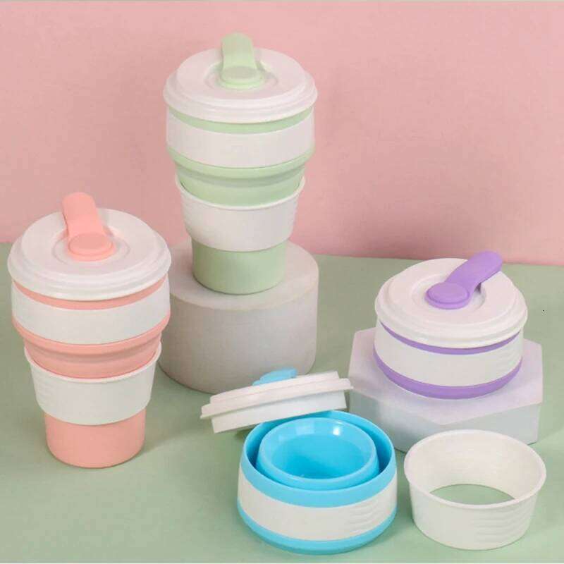 DW-Gray Silicone Travel Cup-Camping Foldable Water Cup, Adult Drinking Cup with Z260202