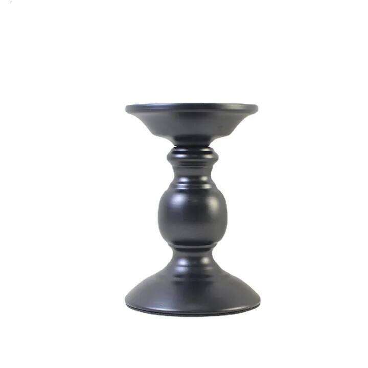 1PC Black Candle Holder Pillar Candlestick Stand for Halloween Easter Farmhouse Fireplace Home Table Centerpiece Decorative Y260131