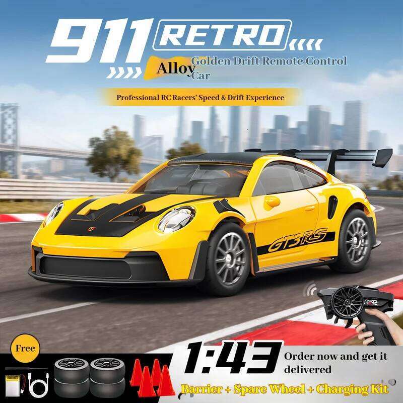 Hongxing model 1:43 full scale RC four-wheel drive drift remote control car GTR mini racing toy desktop gift for men Y260131