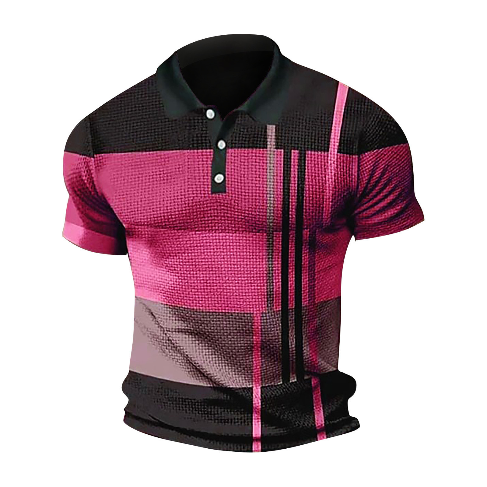 2026 Summer New Design Arrives Men's Business Polo Shirt Stripe Color blocked Zipper Short Sleeve T-shirt Free Shipping - view 9
