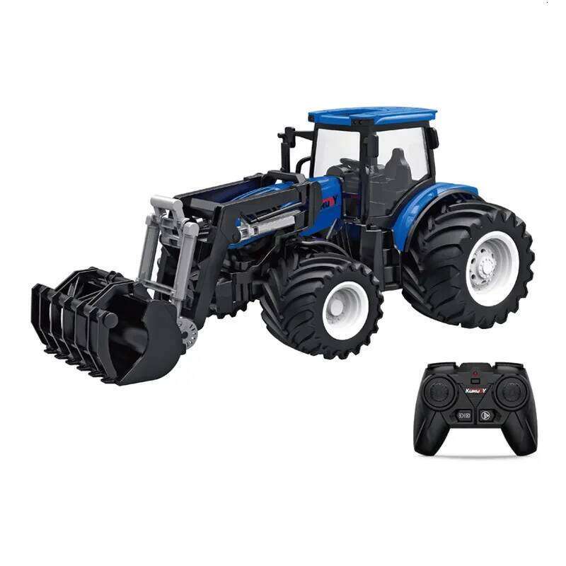 High horsepower electric 6CH remote control tractor 2.4G RC farmer tool engineering car children's toy Y260131