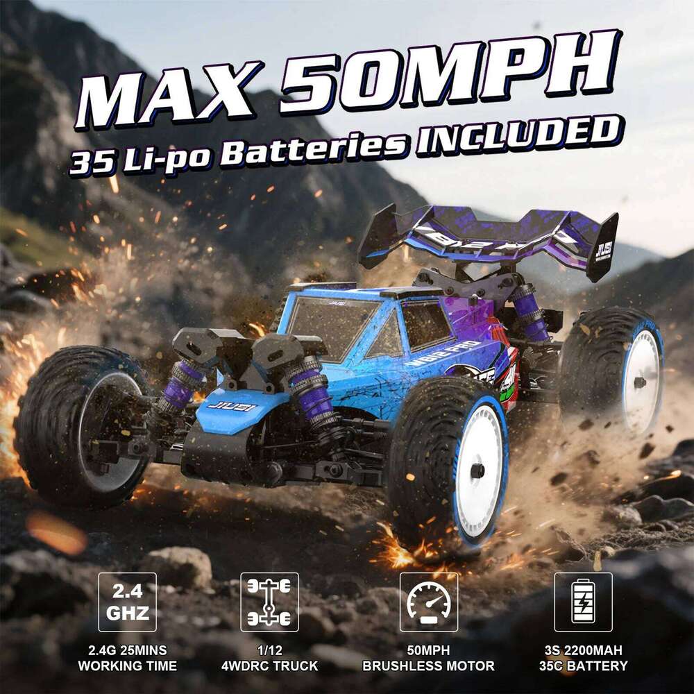 JIUSI WB12 PRO 1/12 4WD Brushless 2.4G Remote Control Racing Car 80km/h High Speed Drifting off-road Vehicle RC Toys Y260131