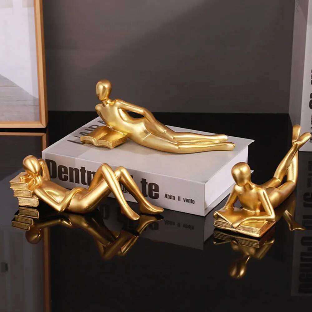 1pc Abstract Reader Sculpture Resin Modern Home Decor For Living Room Office Shelf Countertop Desktop Decoration Statue Ornament Y260202