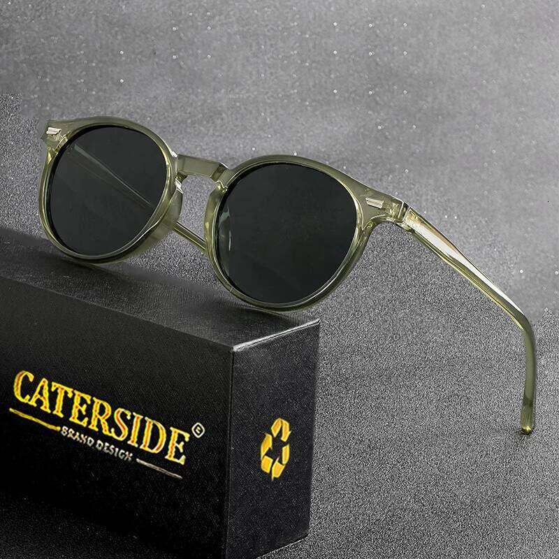 CATERSIDE Retro Polarized Sunglasses Men Round Personalized Fashion Sun Glasses Women Outdoor Driving Beach Sports Eyewear UV400 H260202