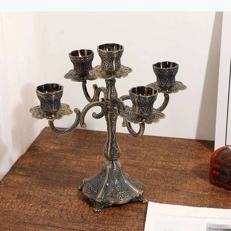 Retro Zinc Alloy Multi Candle Rack Wedding Decoration Candlestick Candlelight Dinner Candles Stand Y260131