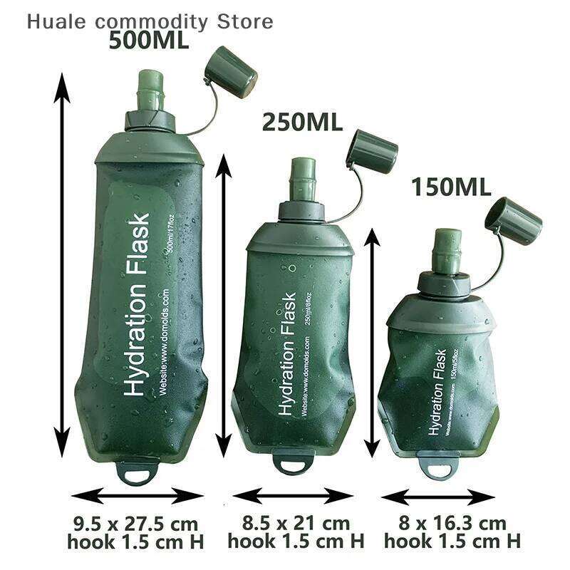 150/250/500ML Collapsible Water Bottle TPU Folding Soft Flask for Marathon Trail Running Jogging Camping Cycling Z260202