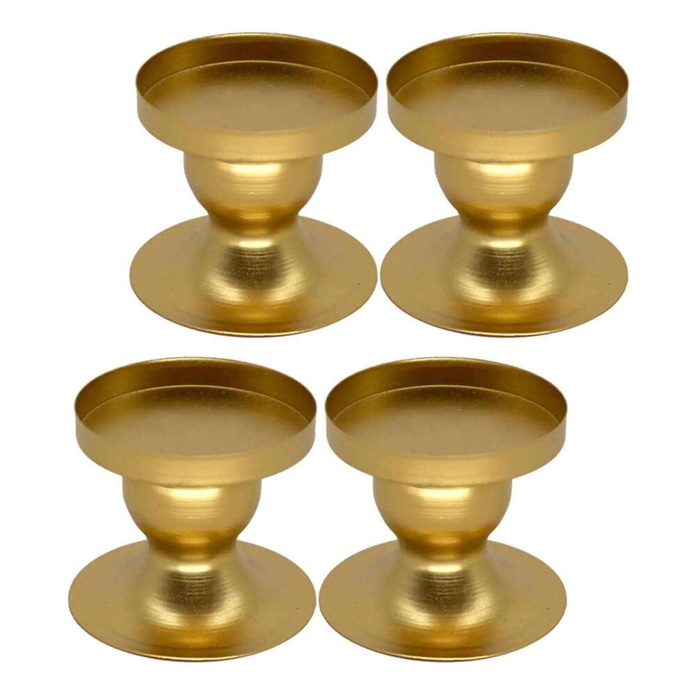 4Pcs Pillar Candle Candlestick Metal Structure Decorative Candlelight Holder for Wedding Table Centerpiece Durable Y260131