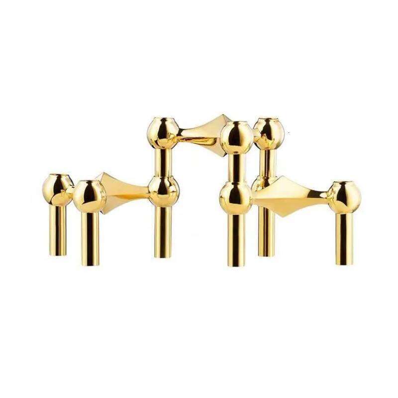 Gold molecular structure metal living room ornaments gifts home decor candlestick Y260131