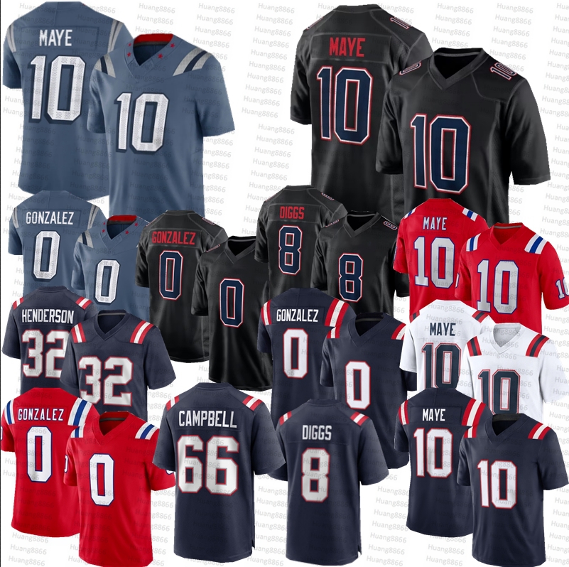 2026 New TreVeyon Henderson Drake Maye Stefon Diggs Christian Gonzalez Football Jersey Stevenson Bailey Zappe Tom Brady Will Campbell Hunter Henry