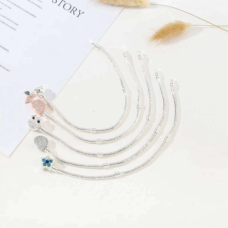 EOVNP 2022 High Quality Rose Gold Color Snake Chain Charm Fit Original Beads Brand Bracelet Jewelry Gift For Women H260202