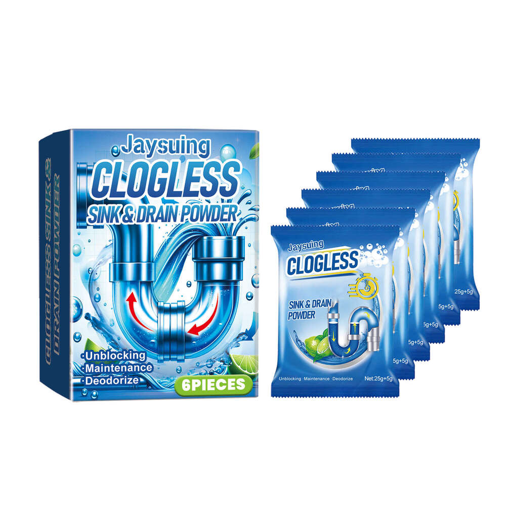 Jaysuing Pipe Cleaning Dissolves Unclogs Drains, Drain Pipes, Oil Stains, and Odor Removal Powder S260202