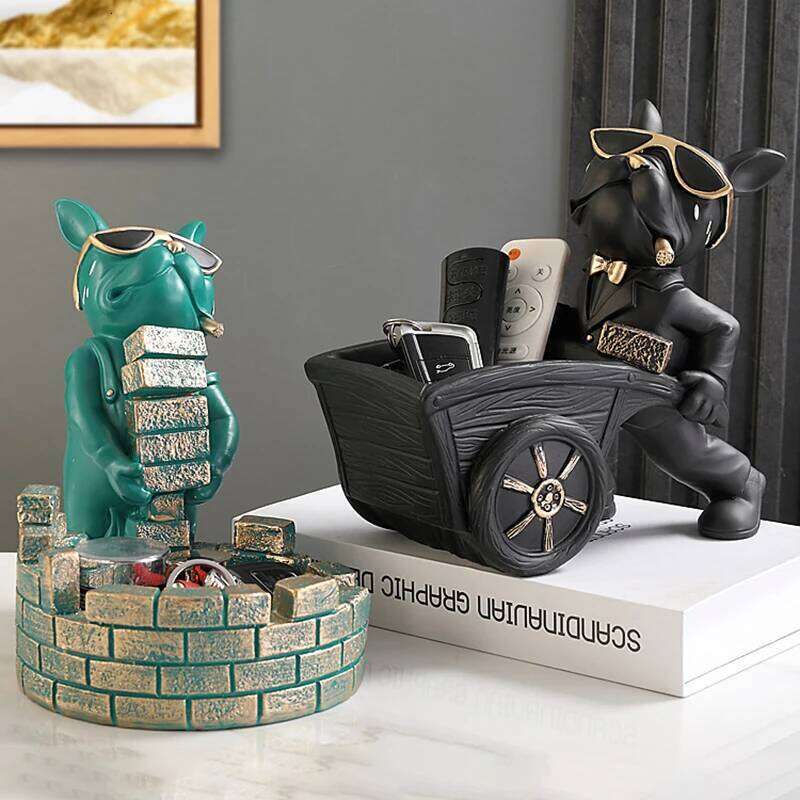 Dog Statue Storage Box Animal Resin Art Sculpture Figurine Home Decoration Study Ornament Y260202