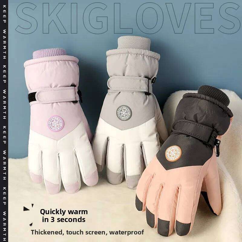 Winter Men's Women's Thick Velvet Warm and Windproof Outdoor Mountaineering Sports Cycling Touch Screen Skiing Gloves XJ260202