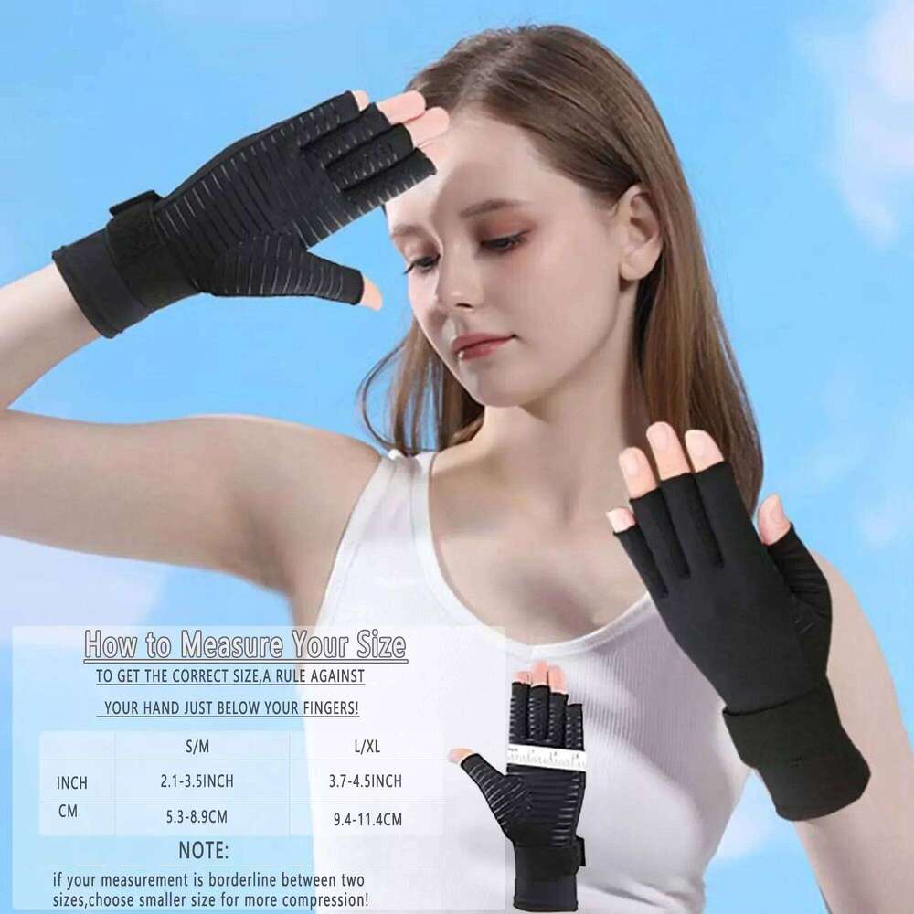 Arthritis Fingerless for Hand Pain,Carpal Tunnel,Rheumatoid,Tendonitis,and Relieve Muscle Pain Compression Copper Gloves XJ260202
