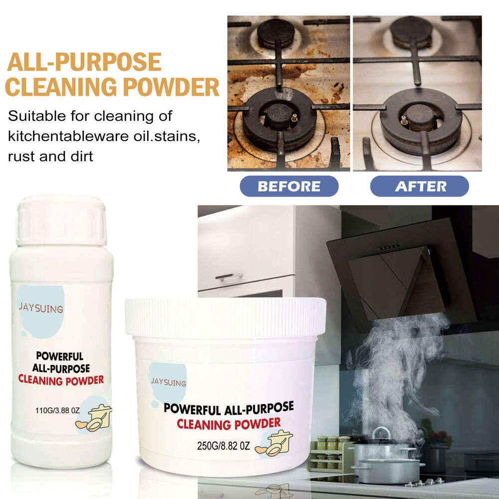 Multi-Purpose Cleaning Powder Kitchen Heavy Oil Stain Cleaner Rust Remover for Cookware, Stove, Range Hood S260202