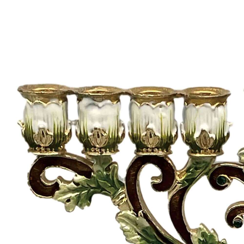 Hanukkah Menorah Stands Taper 9 Branches Candle Holder for Mantel Anniversary Living Room Fireplace Decor Y260131