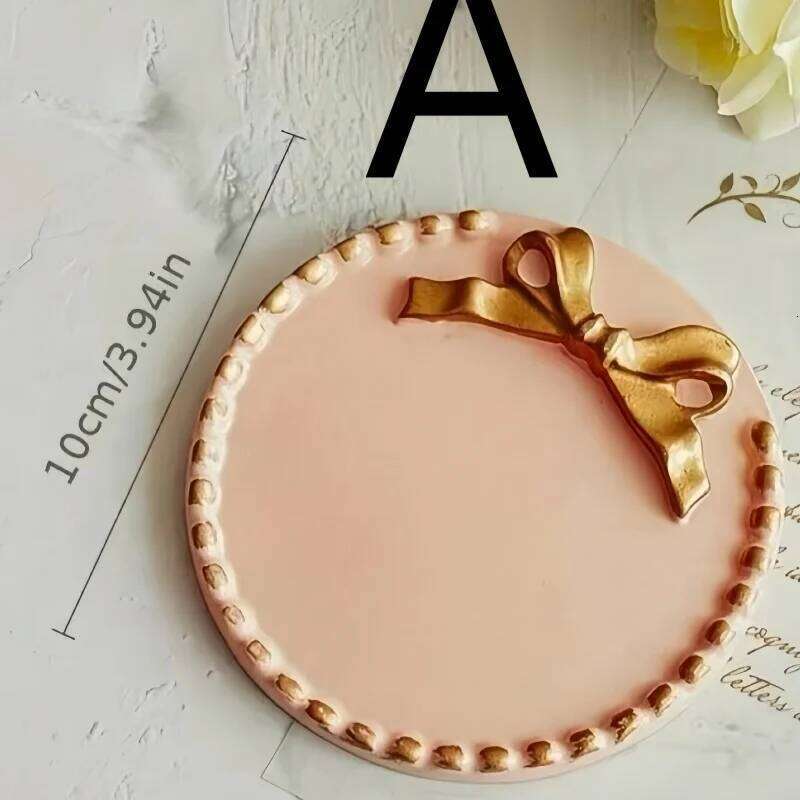 1pc Ins Pad Base Home Storage Photography Ornaments Retro Round Tray Small Candle Holder Halloween Y260131