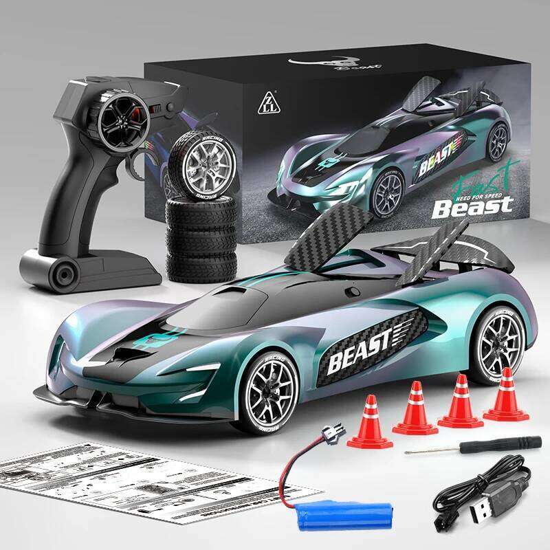 New RC Car 1:24 Scale Four-wheel Drive Drift With Two Speed Settings LED Light Vehicle Start Up Sound Effect Children Toys SG208 Y260131
