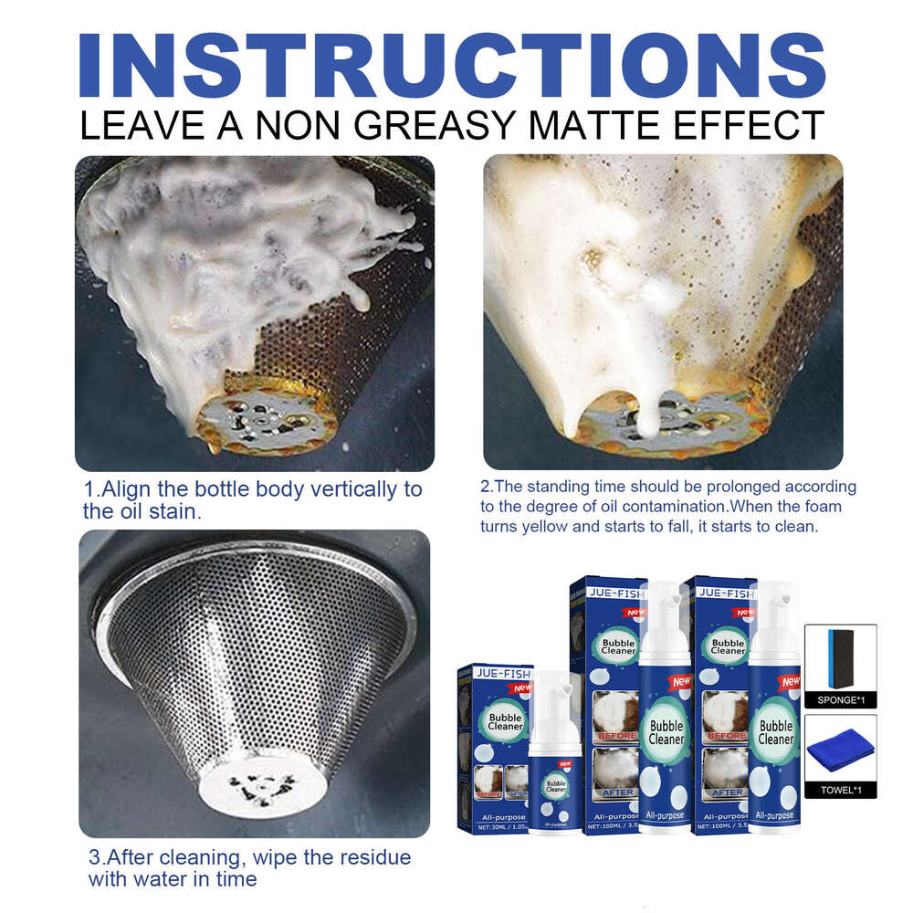 Jue-Fish Kitchen Stove Range Hood Multi-Purpose Heavy Grease Foam Cleaner S260202