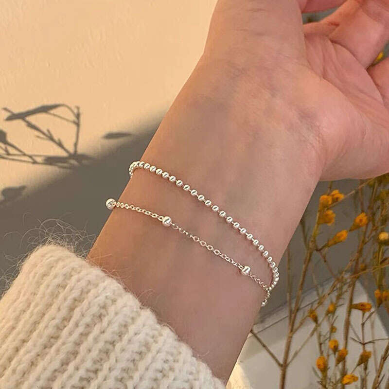 S925 pure silver spliced broken silver pearl bracelet, fashionable, simple, luxurious, cool and natural freshwater pearl bracelet