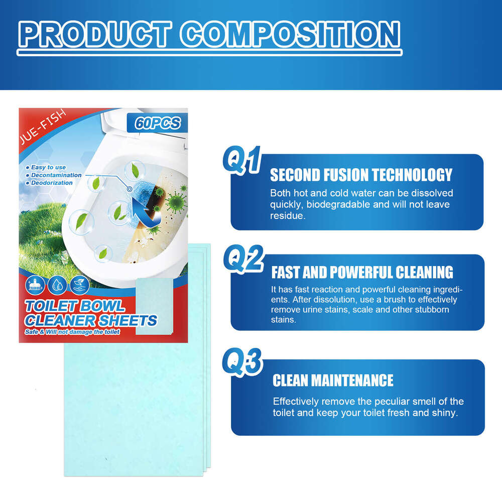 Jue-Fish Deodorizer Descaler Urine Stain Toilet Drain Cleaner Tablets S260202